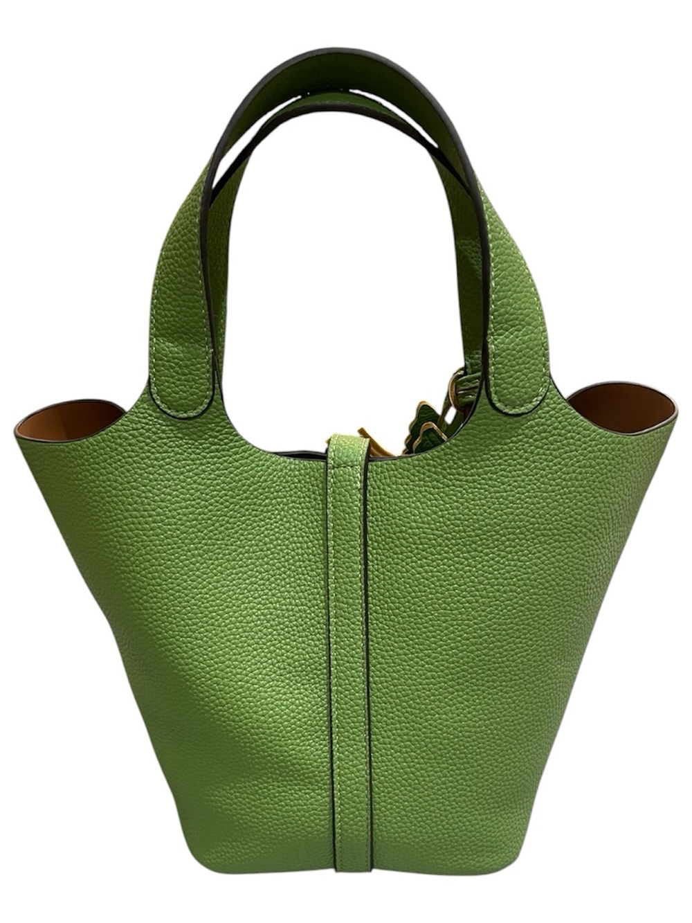 Kadynow Green Bucket Tote Lock Bag Horse Charm Quiet Luxury NWOT - Picture 3 of 11